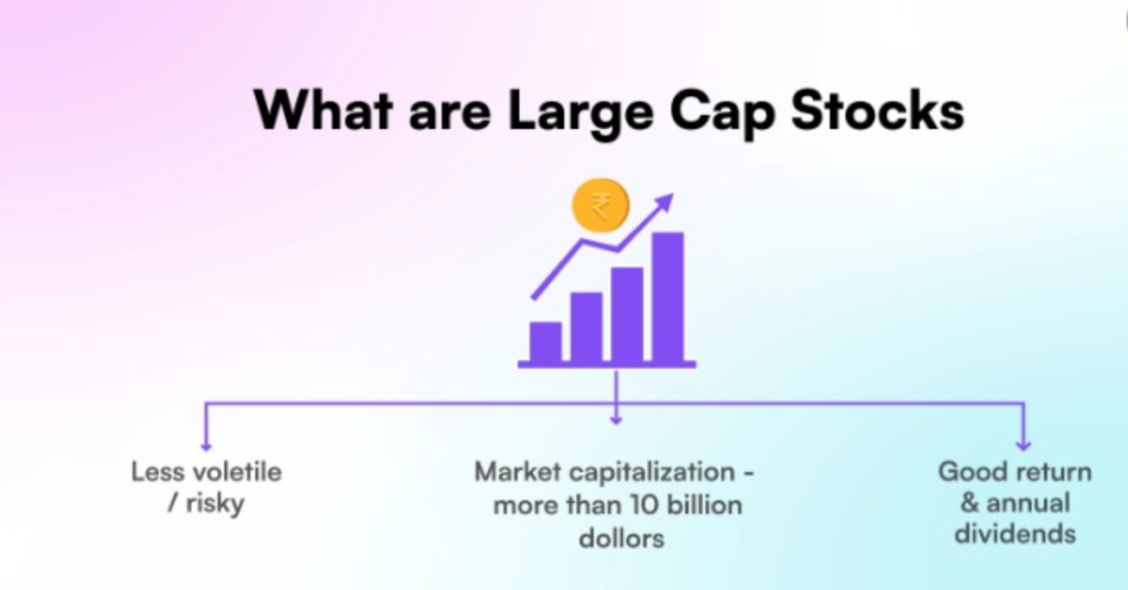 Large-cap stocks in India explained with meaning, benefits, risks, and how to invest for steady returns